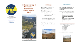 Litt info: 11 toppturer og 4 fysakturer i Sudndalen, Hovet og