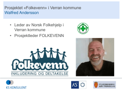Walfred Andersson, Folkevenn - foredrag
