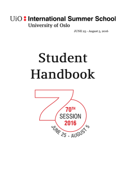 Student Handbook - Universitetet i Oslo