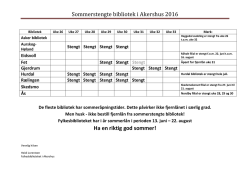 Sommerstengte bibliotek i Akershus 2016