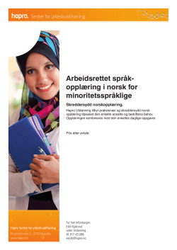 Arbeidsrettet språkopplæring i norsk for minoritetsspråklige