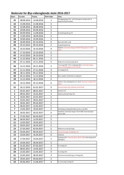 Skolerute for 2016-17 - Øya videregående skole