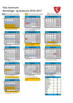 Voss kommune Barnehage- og skuleruta 2016/2017