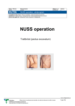 NUSS operation, vårdprogram