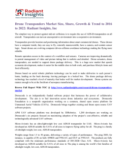Drone Transponders Market Size, Share, Growth & Trend to 2016 to 2022 Radiant Insights, Inc