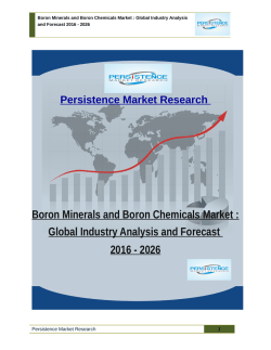 Boron Minerals and Boron Chemicals Market : Global Industry Analysis and Forecast 2016 - 2026