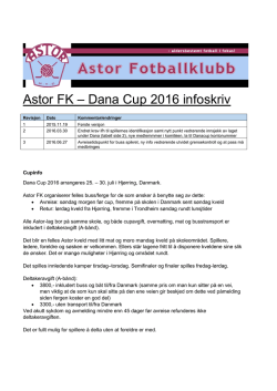 Astor FK – Dana Cup 2016 infoskriv