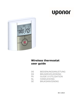 Wireless thermostat user guide