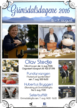 Plakat Grimsdalsdagene 2016