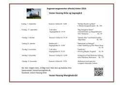 Sognearrangementer efterår/vinter 2016 Vester Hassing Kirke og