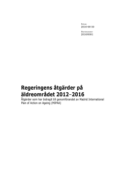 Regeringens åtgärder på äldreområdet 2012–2016