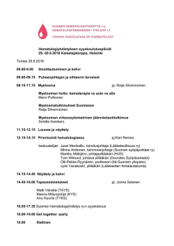 Ohjelma - Suomen Hematologiyhdistys