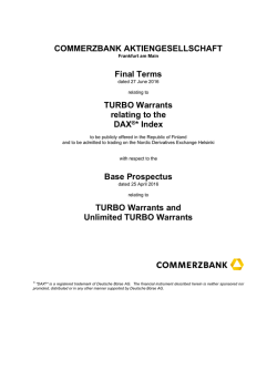 TURBO Warrants on Index EUR DAX 30