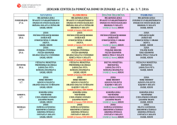 JEDILNIK CENTER ZA POMOČ NA DOMU IN ZUNANJI od 27. 6. do