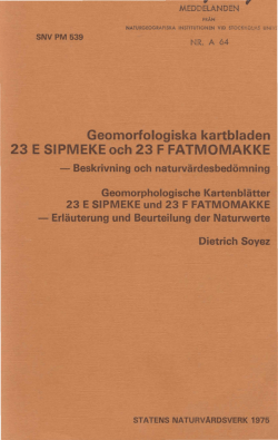 Geomorfologiska kartbladen 23E SIPMEKE 23F