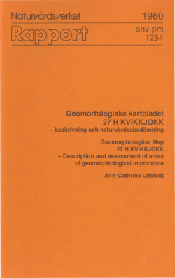 Geomorfologiska kartbladen 27H KVIKKJOKK SNVPM 1230