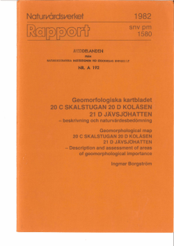 Geomorfologiska kartbladet 20 C SKALSTUGAN