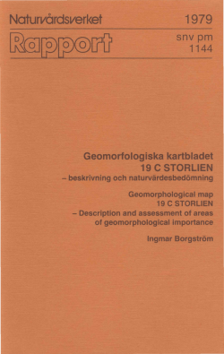 Geomorfologiska kartbladet 19 C STORLIEN