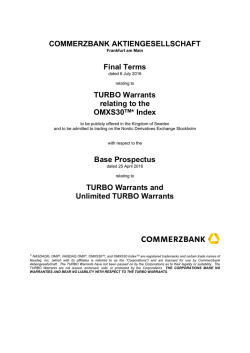 TURBO Warrants on Index SEK OMXS30