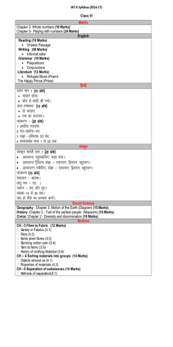 Syllabus for WT-I