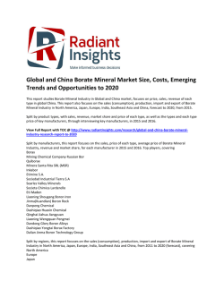 Global and China Borate Mineral Market Share, Emerging Trends and Opportunities to 2020: Radiant Insights