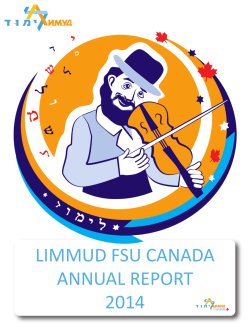 Limmud FSU Canada Annual Report 2014