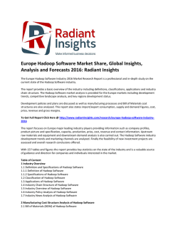 Europe Hadoop Software Market Share, Size, Global Insights, Emerging Trends and Growth, Analysis and Forecasts 2016