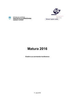 Matura 2016 - Ministrstvo za izobraževanje, znanost in šport