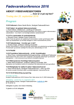 Fødevarekonference 2016 - Nordjysk FødevareErhverv