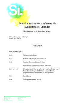 Konferensprogram 2016 - Svenska språket