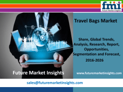 Travel Bags Market Growth and Segments, 2016-2026