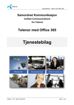 Telenor Office 365 - Produktfunksjonalitet 20160510