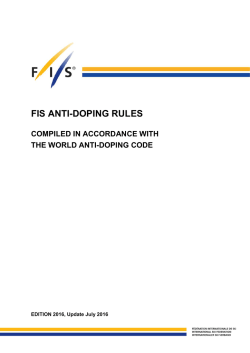 FIS anti-doping rules 2016 update july2016