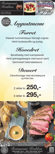 Augustmenu - Restaurant Krabben