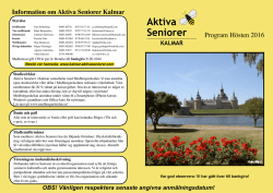 Program Hösten 2016 - Aktiva Seniorer Kalmar