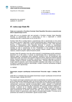 97. redna seja Vlade RS - Vlada Republike Slovenije