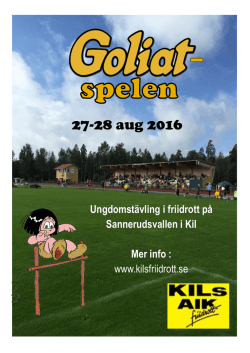 inbjudan goliatspelen 2016 - Kils AIK FIK
