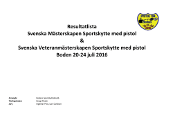 Resultatlista för SM 2016 Sportpistol - Sportskytte
