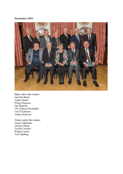 Pensionärer 2015 Bakre raden från vänster: Jan