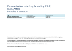 bachelor tilvalg, KRoF, 6. semester