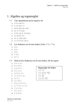 1. Algebra og regneregler