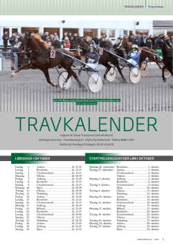 travkalender - Dansk Hestevæddeløb