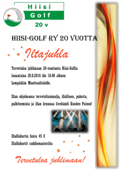 HSG 20-vuotta Iltajuhla Manttaalitalolla - Hiisi-Golf