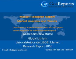 Global Lithium bis(oxalate)borate(LiBOB) Market Research Report 2016
