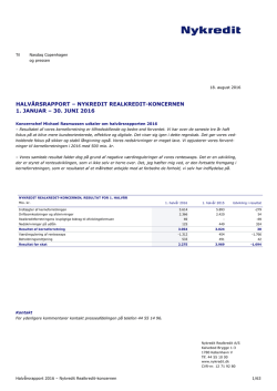 halvårsrapport – nykredit realkredit-koncernen 1. januar