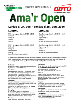 Ama`r Open - Brøndby Bordtennis Club