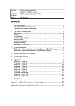 Study-guide for Modul 1: Liv, sundhed og sygdom