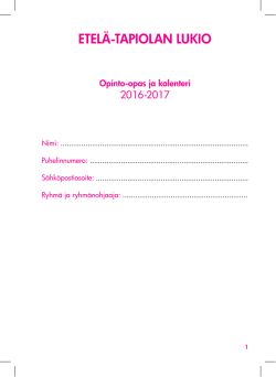Opinto-opas ja kalenteri lv 2016-2017 - Etelä