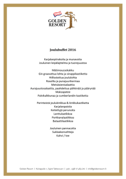 Lataa menu tulostettavassa PDF muodossa - Kuopio