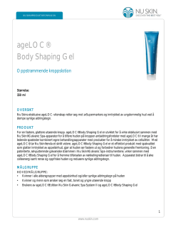 ageLOC Body Shaping Gel Produktinformasjon